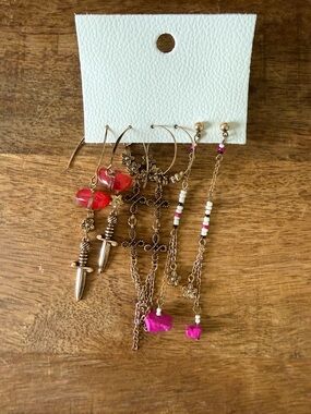 NWT Free People Sirens Hoop Set O/S Gold
